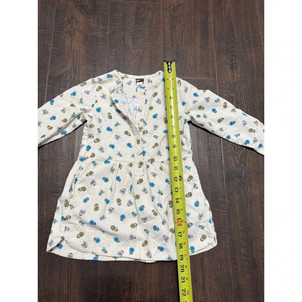 Tea Collection Floral‎ Print Dress Long Sleeve Button Front Girls Size 2
